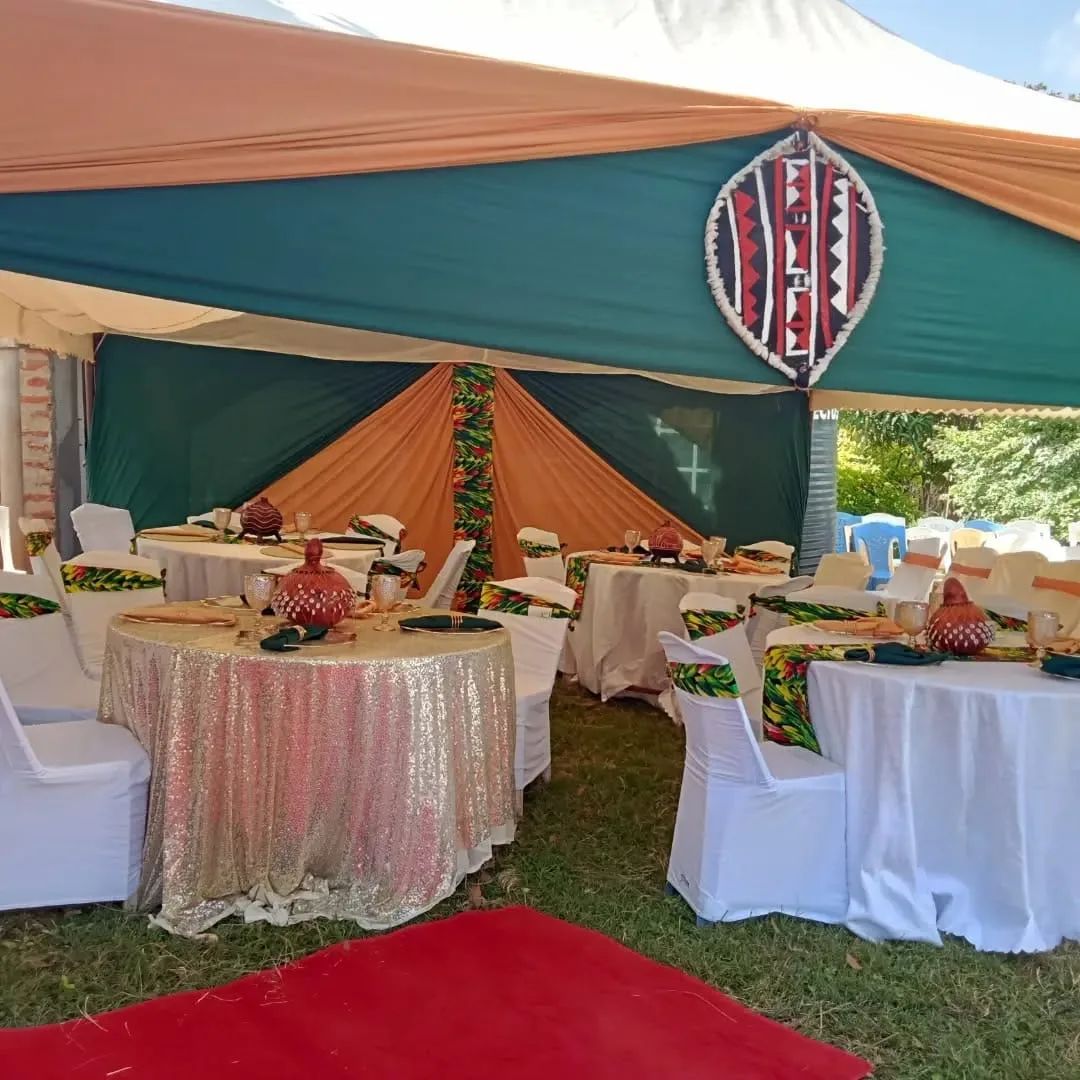 Traditional Shield Decor set up at a Nairobi event by Sherehe Events - photo 2